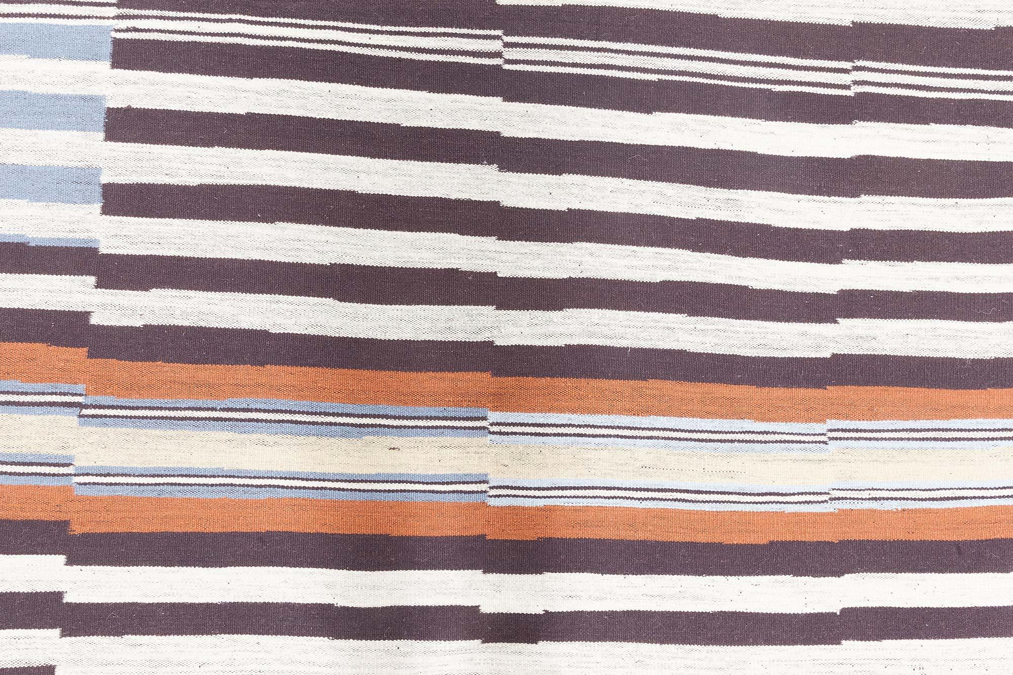 Laine Tapis Kilim moderne rayé Doris Leslie Blau en vente