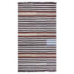 Moderner gestreifter Kelim-Teppich Doris Leslie Blau