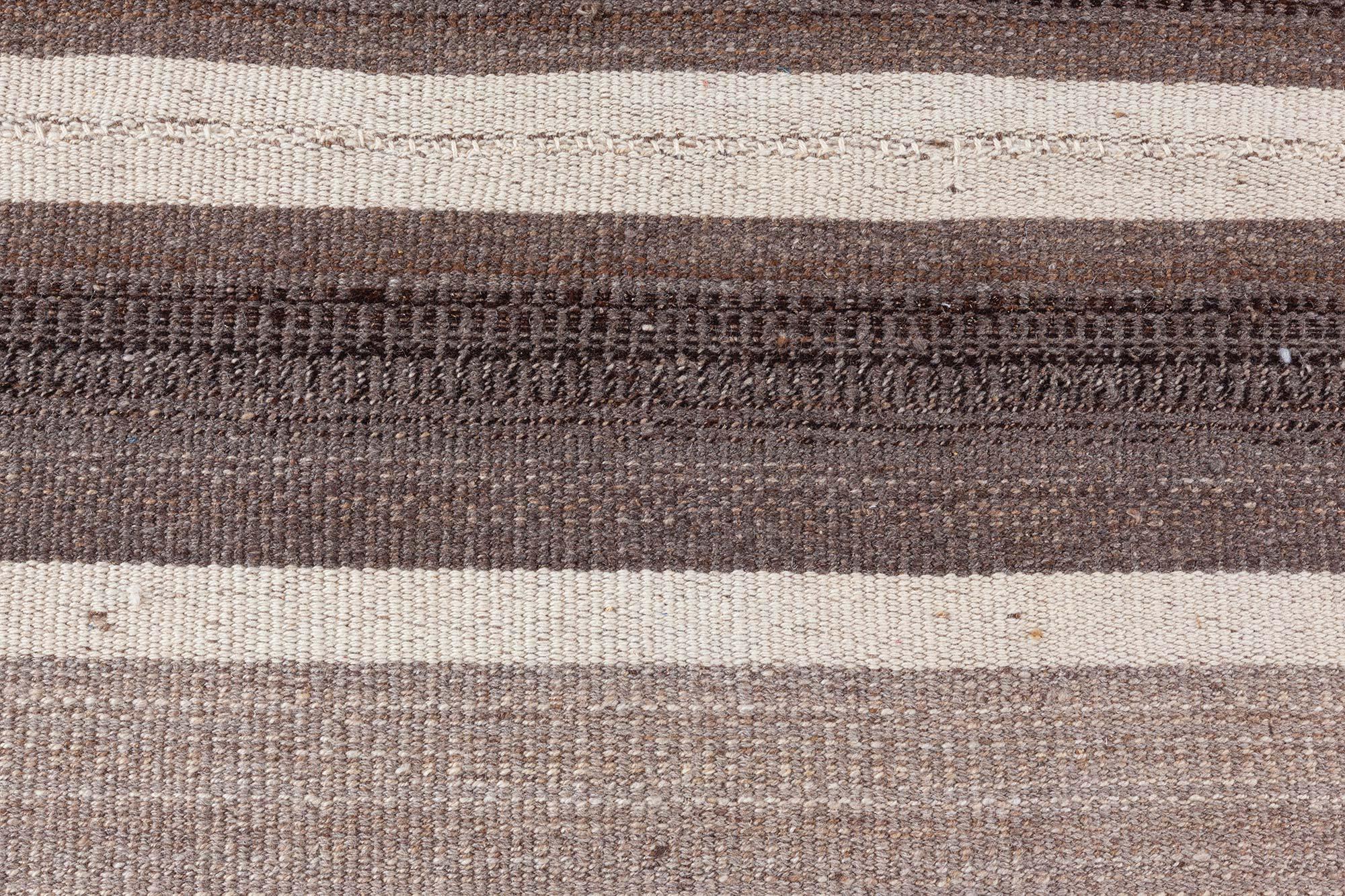 Wool Modern Kilim Striped Rug For Sale