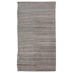 Modern  Kelim mit minimalistischem, massivem Design und vielfältigen Farben in Erdtönen