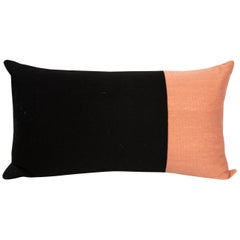Modern Kilombo Home Embroidery Pillow Cotton Geometric Black and Salmon