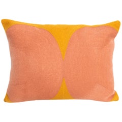 Modern Kilombo Home Embroidery Pillow Cotton Mustard and Salmon