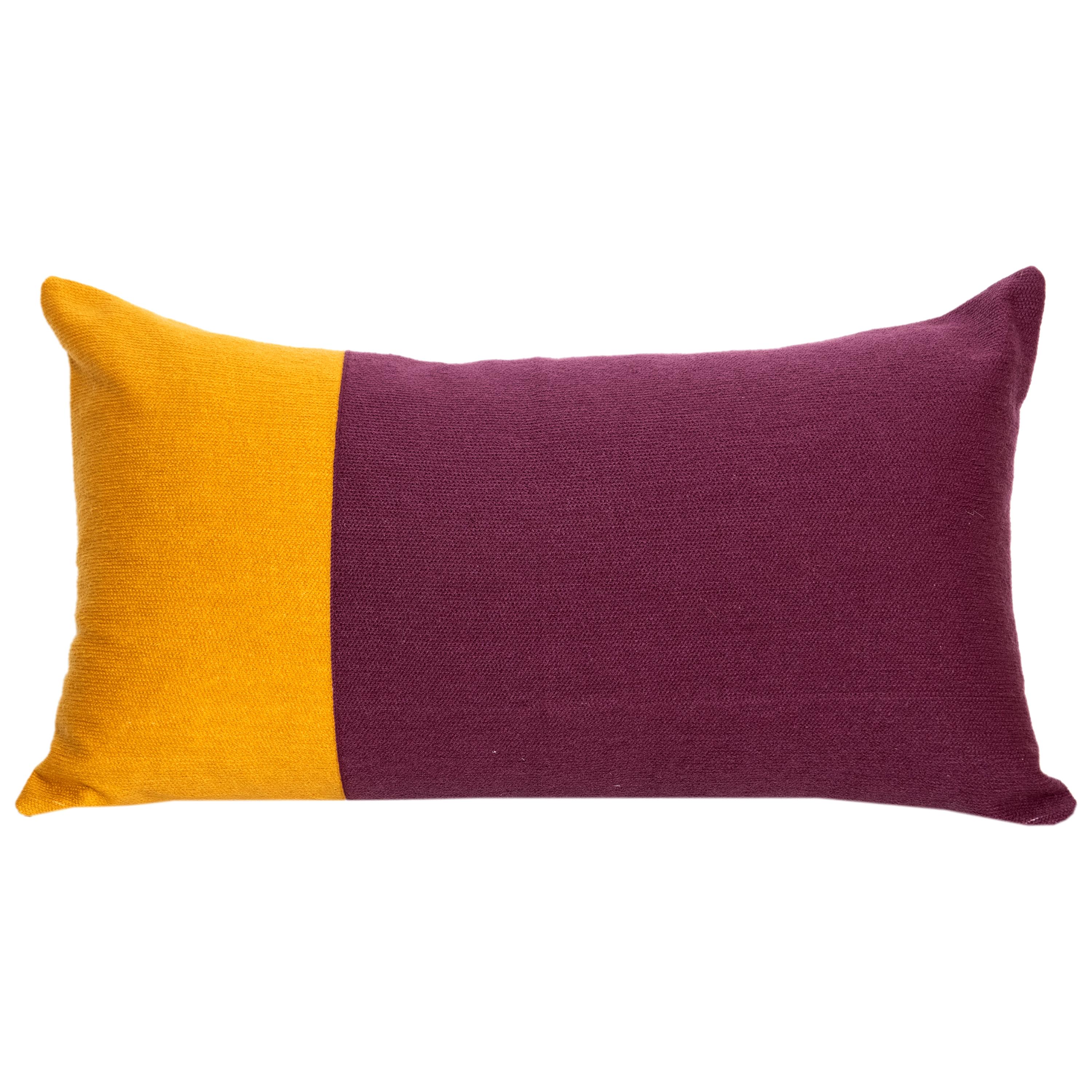 Modern Kilombo Home Embroidery Pillow Cushion Cotton Purple Mustard
