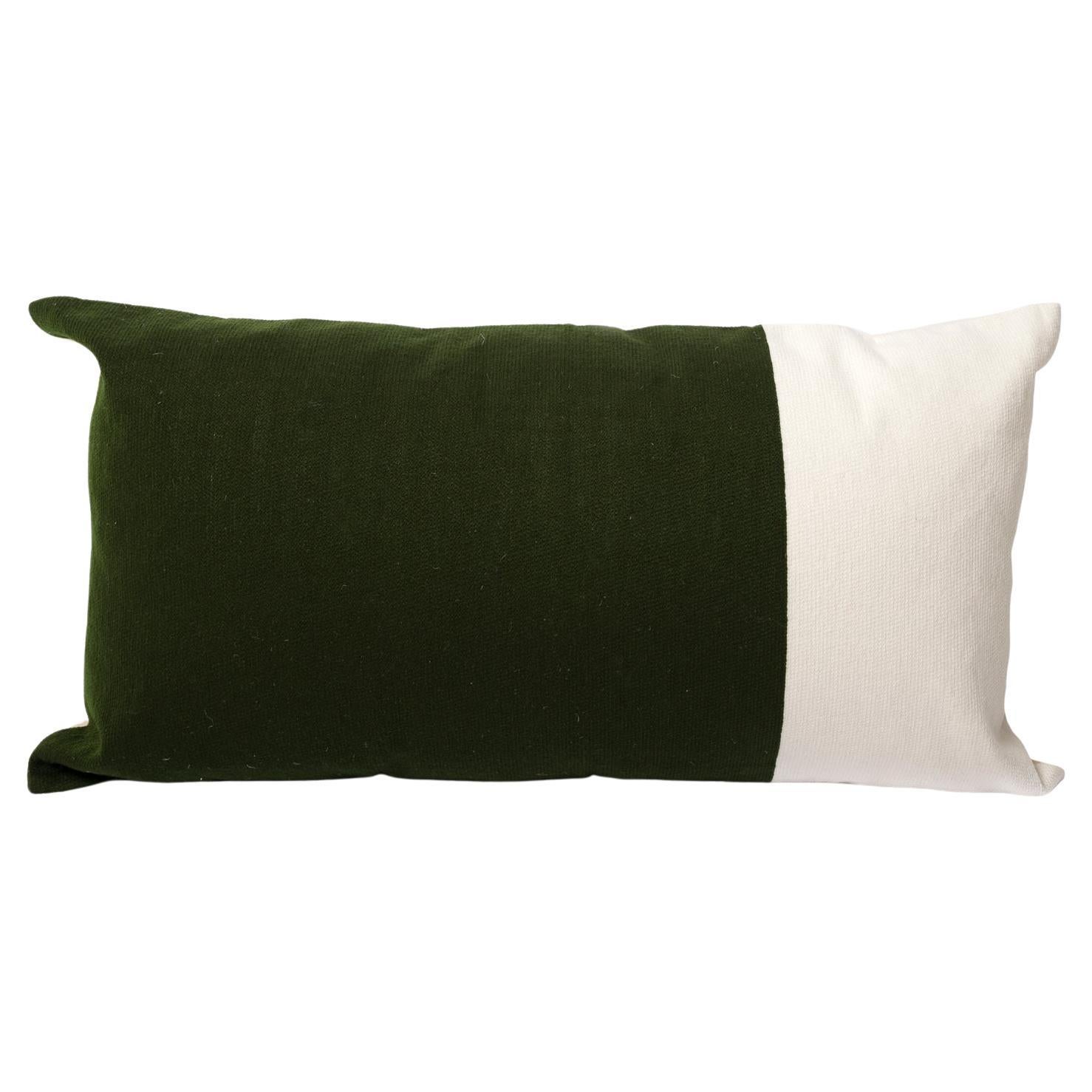 Modern Kilombo Home Embroidery Pillow Cushion Cotton Bee Ivory& Dark Green For Sale