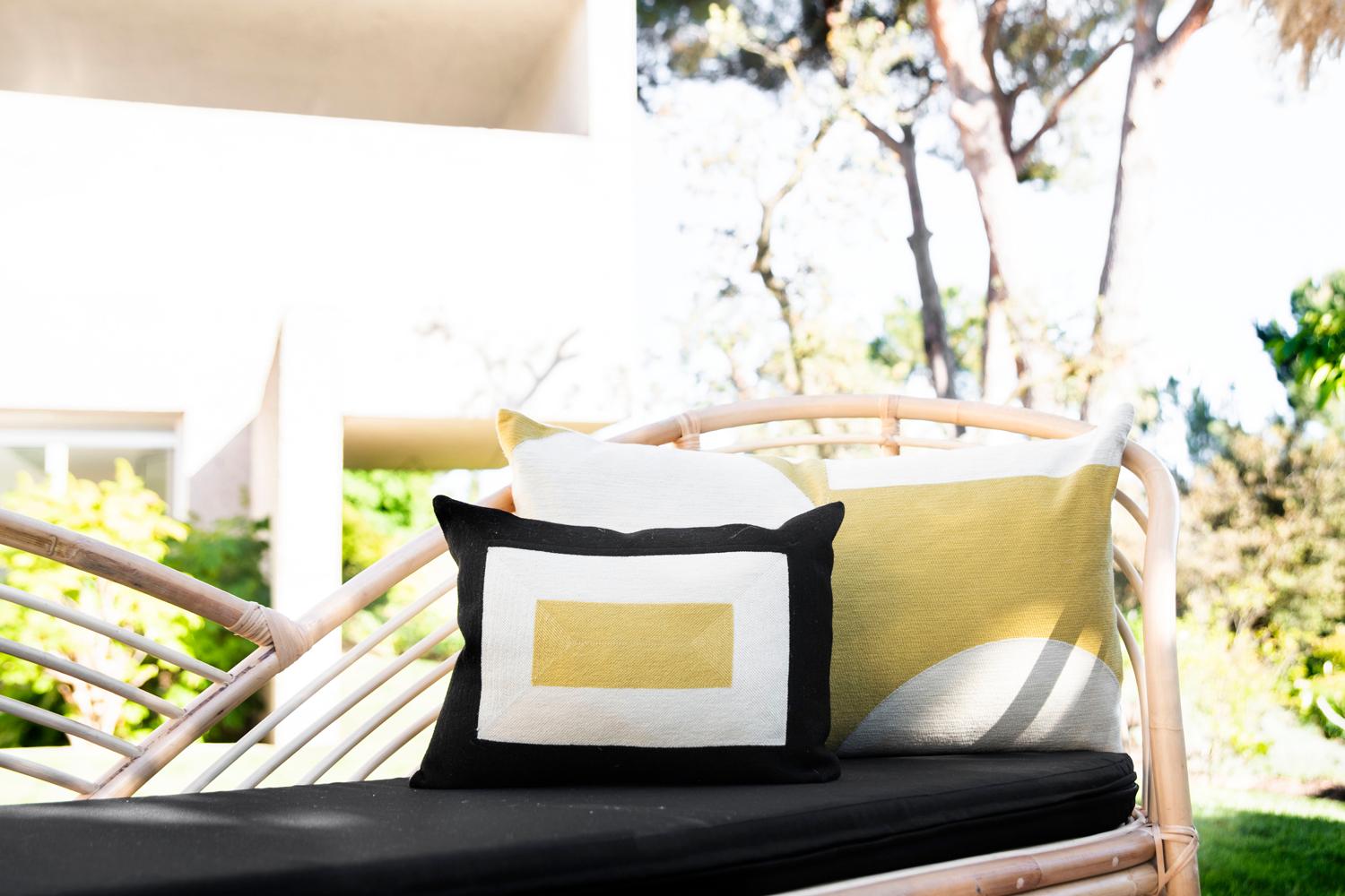 Modern Kilombo Home Embroidery Pillow Smart Black&Mustard 6