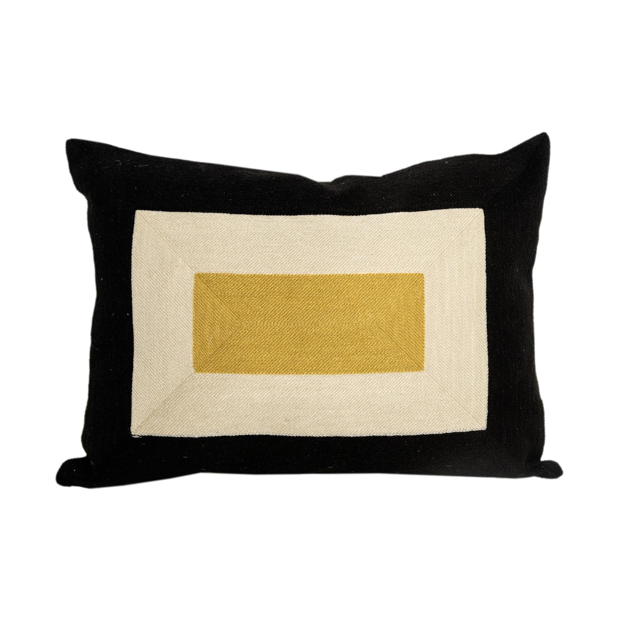 Modern Kilombo Home Embroidery Pillow Smart Black&Mustard