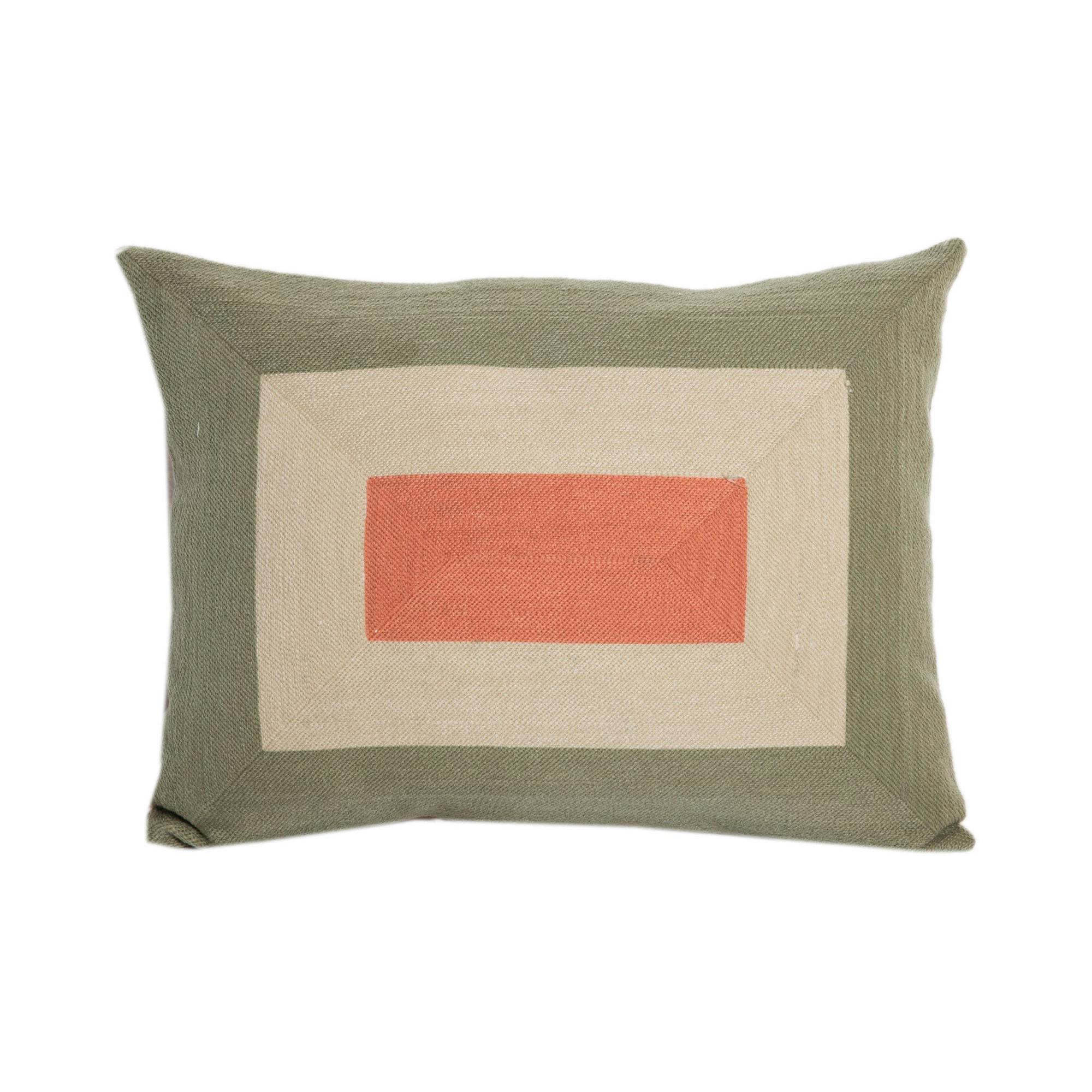 Modern Kilombo Home Embroidery Pillow Cushion Smart Green&Salmon