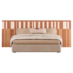 Testiera per letto moderno King Geometric Mid-century Modern Pattern Wood Wood Marquetry