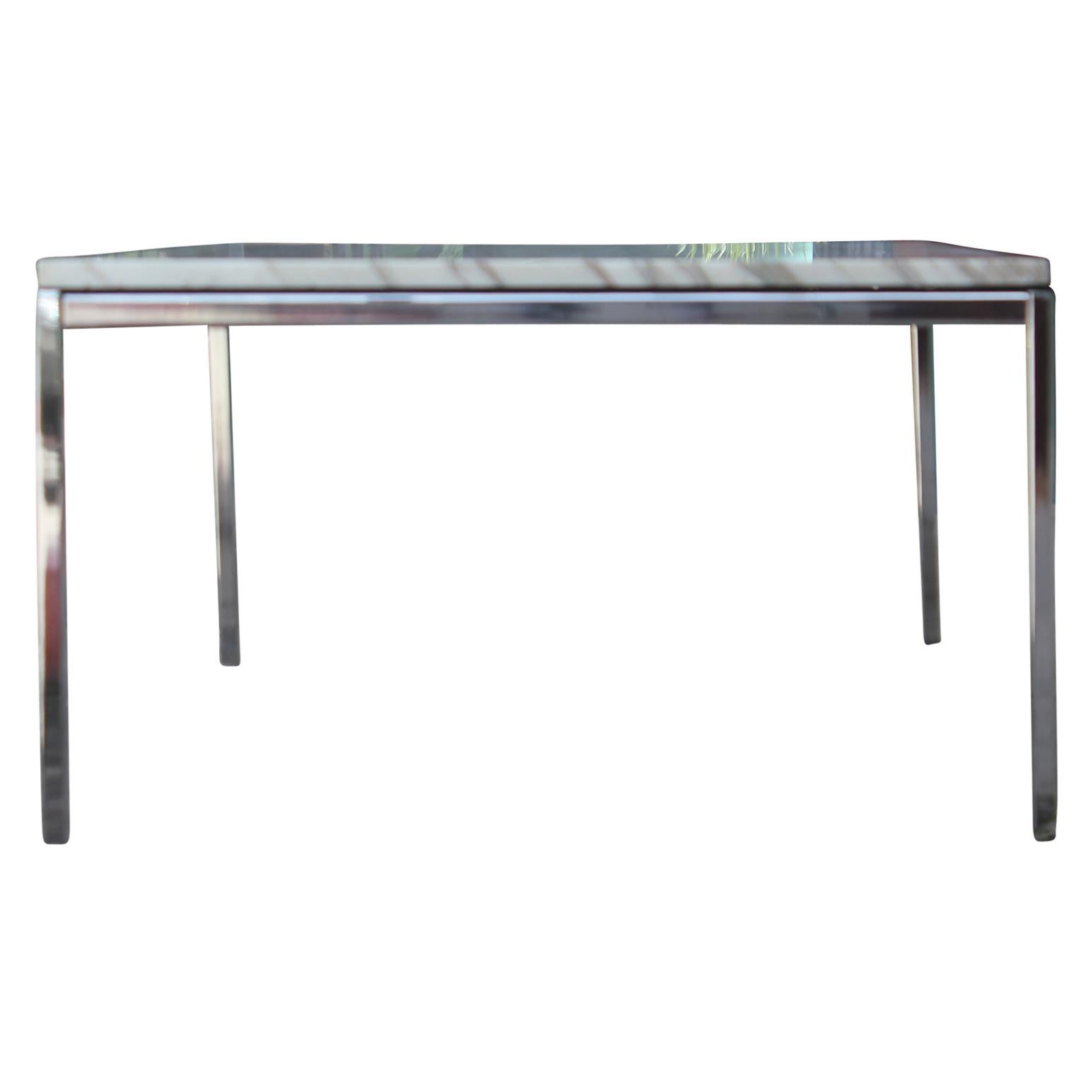 Mid-20th Century Modern Knoll Chrome and Marble Top Rectangular Coffee Table