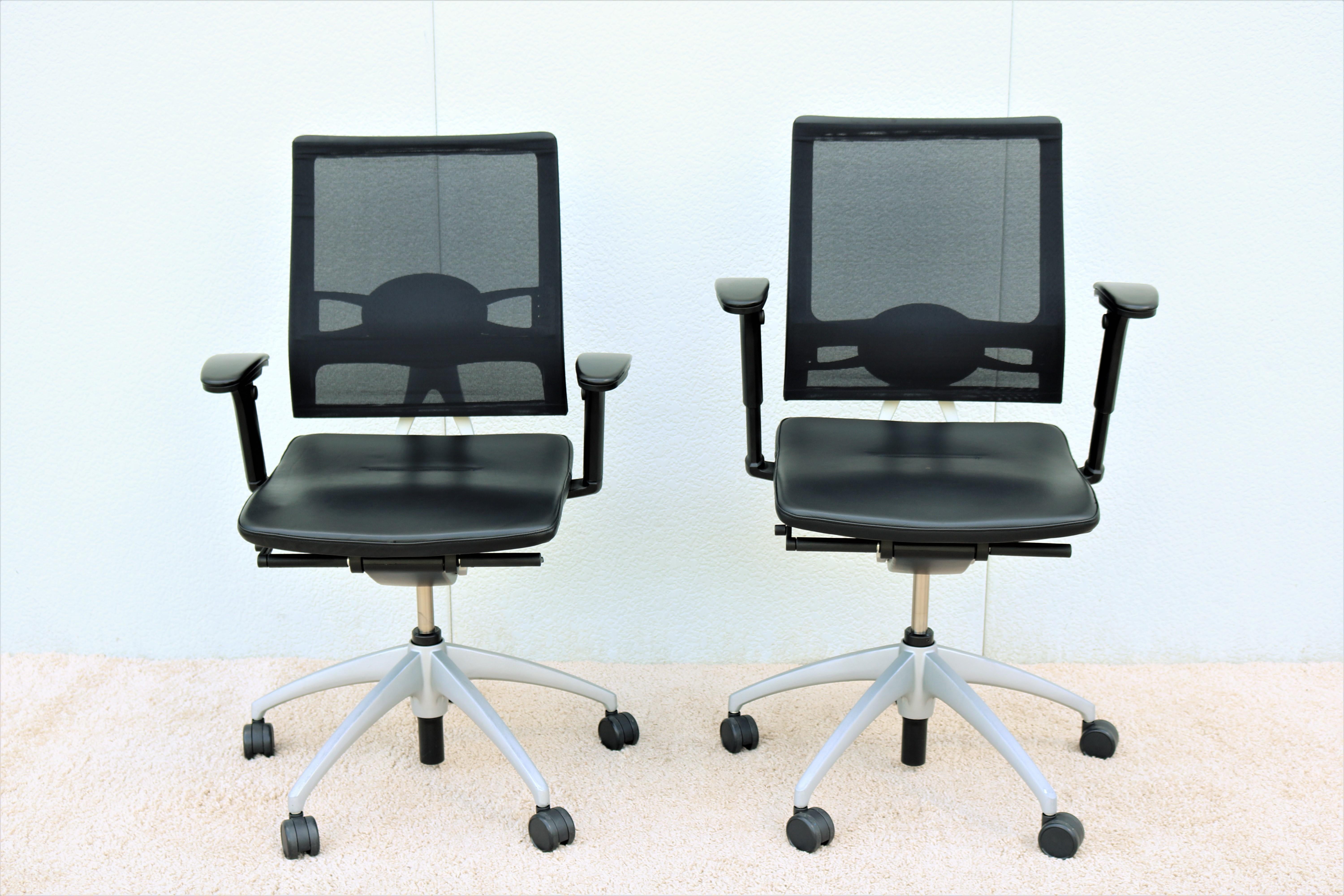 Modern Knoll Open Up Black Leather Ergonomic Chair Designed by Mathias Seiler For Sale 4