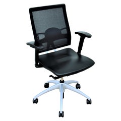 Modern Knoll Open Up Black Leather Ergonomic Chair Designed by Mathias Seiler