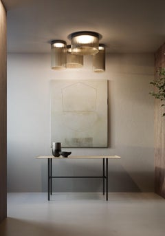 Modern Kundalini Herkner Giass 30 Led Smokey Glass Ceiling Fixture