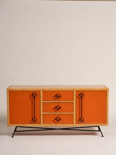 Crédence moderne en laque et rotin, Jonathan Adler, Design By Us, made in INDO-