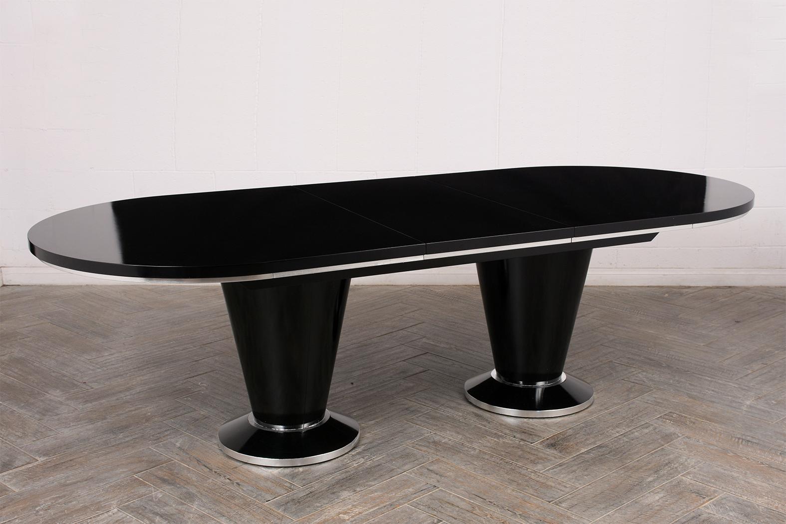 Hand-Crafted Modern Extendable Oval Dining Table