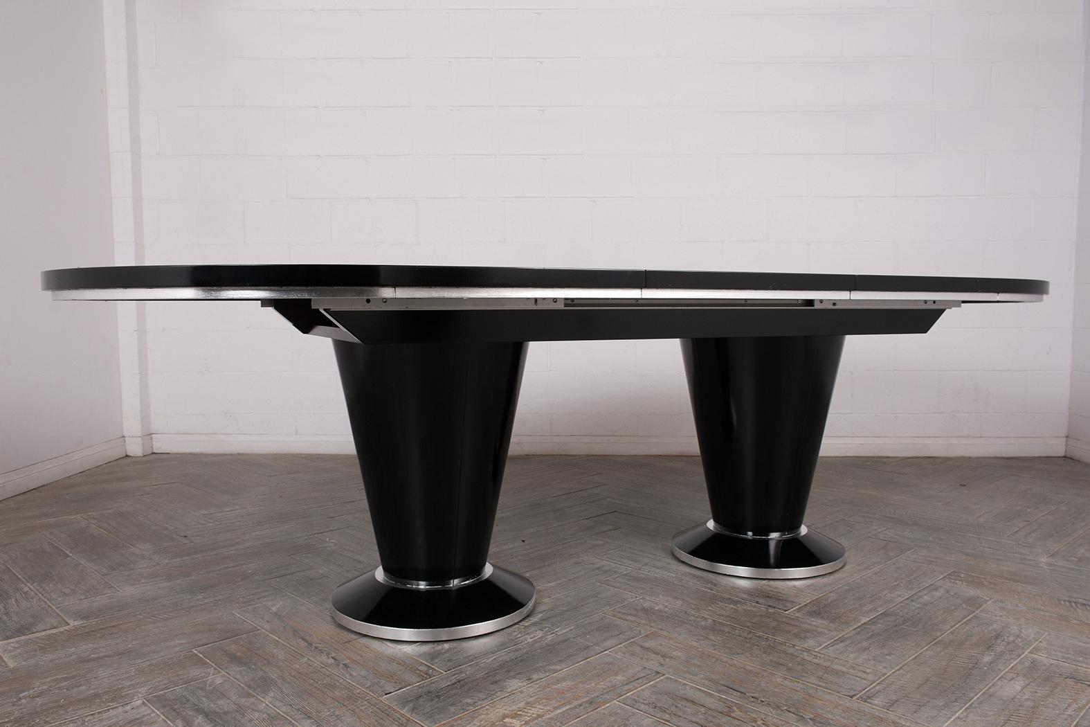 Late 20th Century Modern Extendable Oval Dining Table