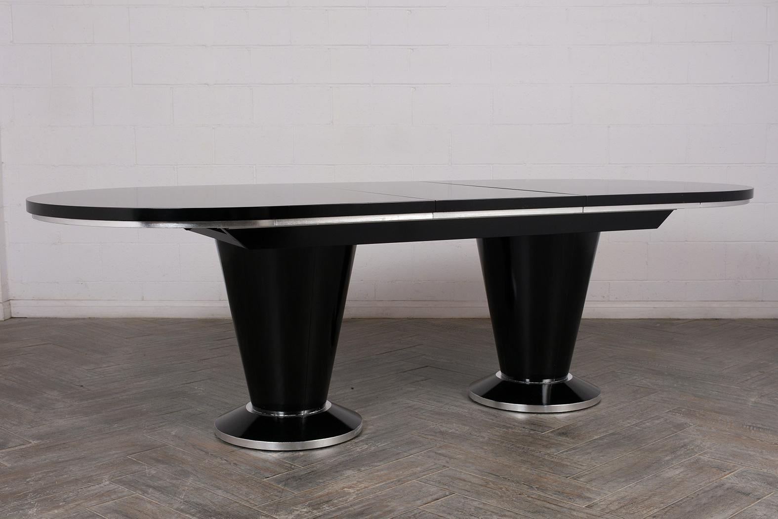 Metal Modern Extendable Oval Dining Table