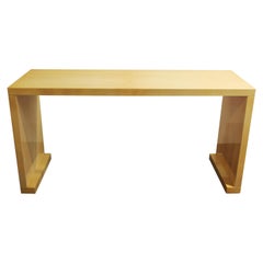 Modern Lacquered Goatskin Console Table Attributed To Karl Springer