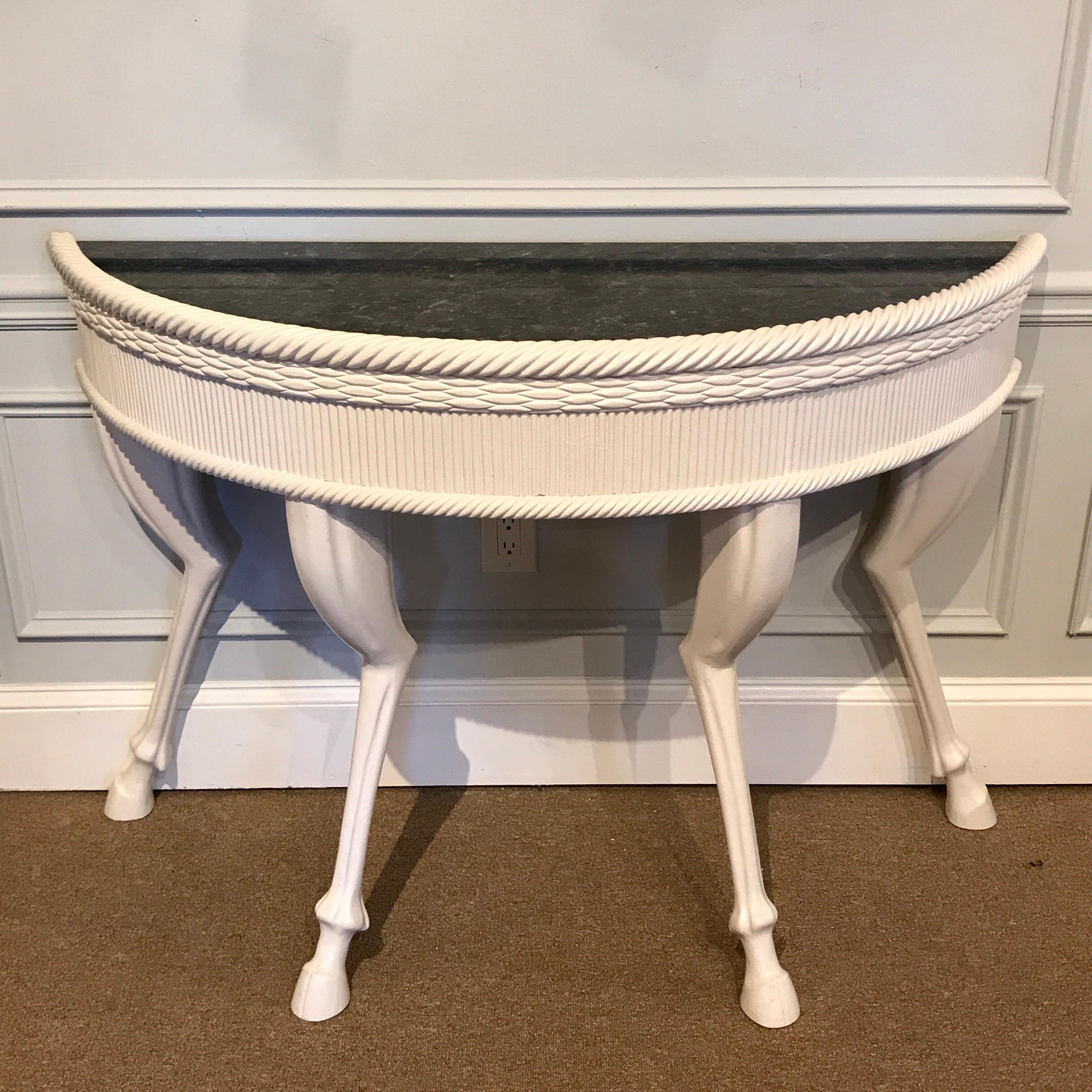 Modern Lacquered Hoof Foot Console, in the Manner of John Dickinson For Sale 3
