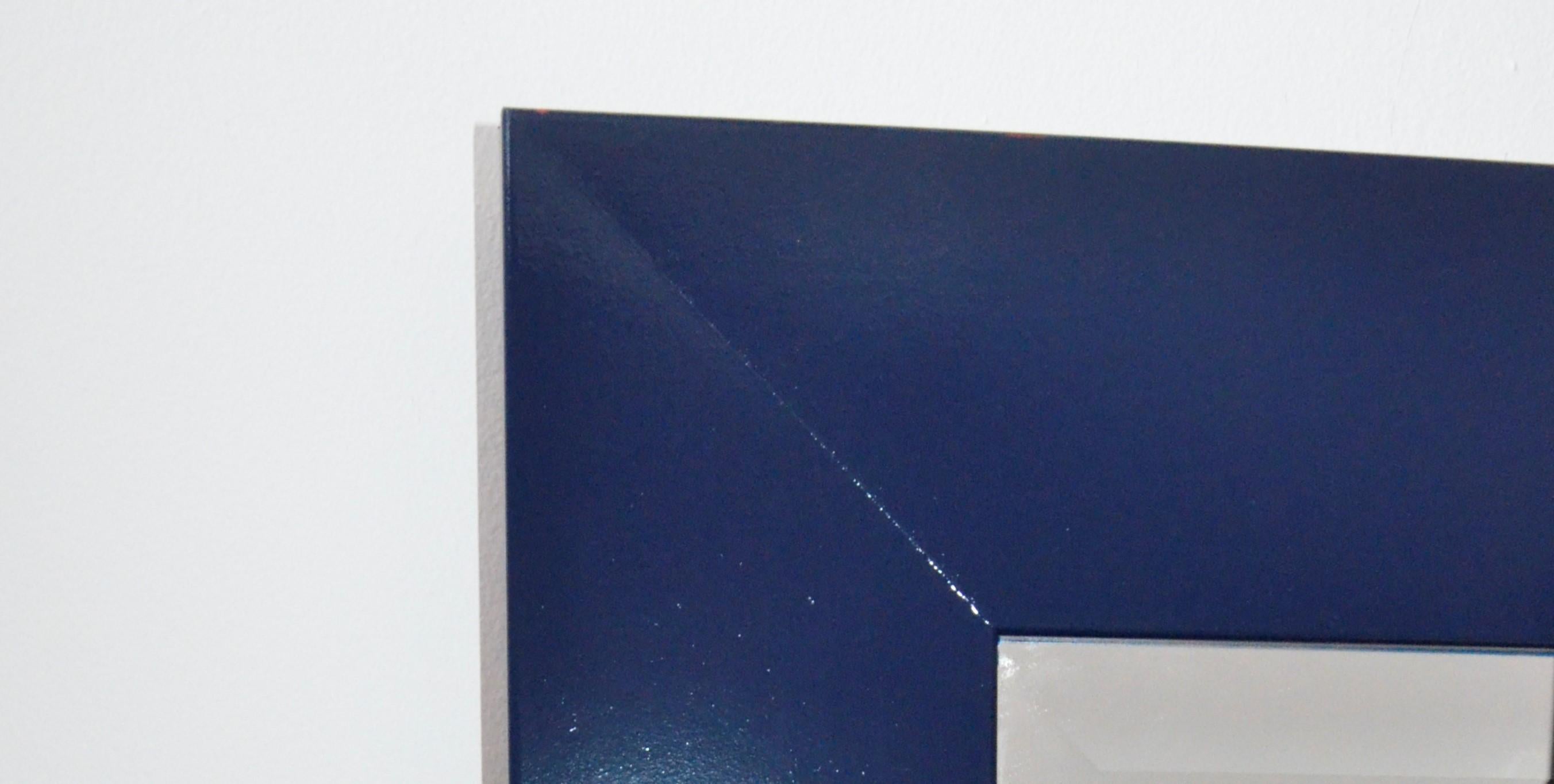 Newly Lacquered Classic Blue Wood Frame Floor / Full Length /Wall Beveled Mirror 1