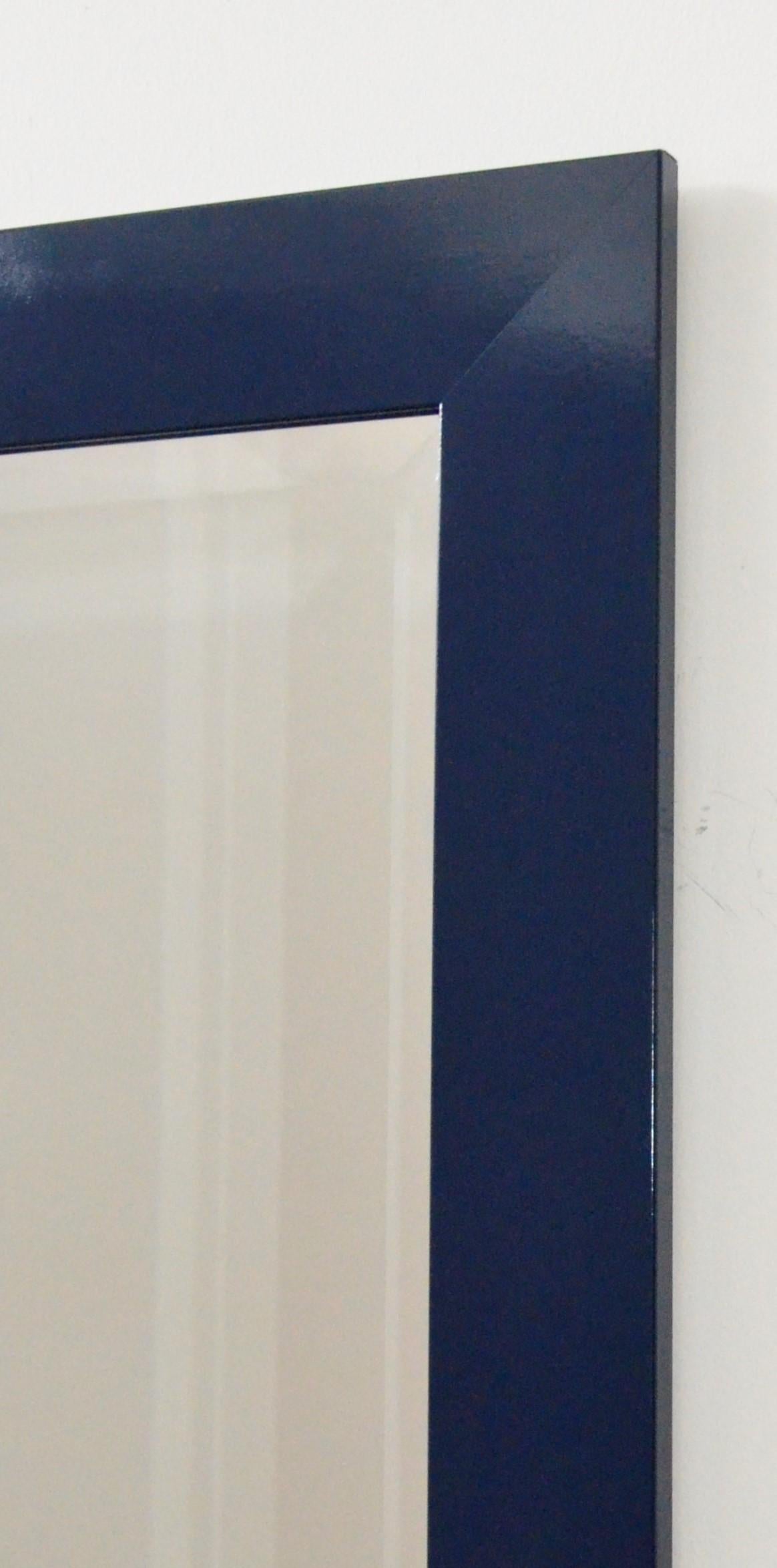 Newly Lacquered Classic Blue Wood Frame Floor / Full Length /Wall Beveled Mirror 5