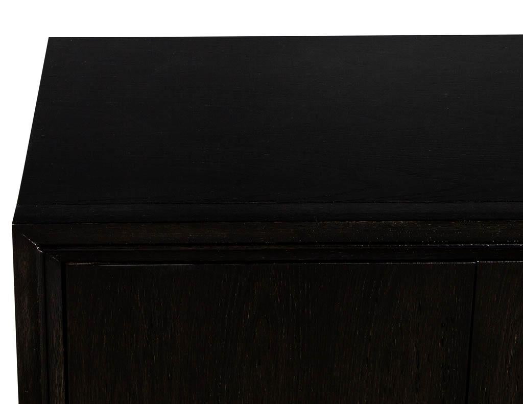 Brass Modern Lacquered Oak Sideboard Buffet