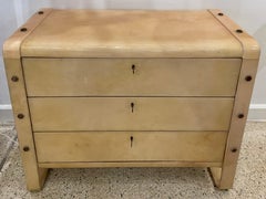 Modern Lacquered Parchment 3-Drawer Dresser