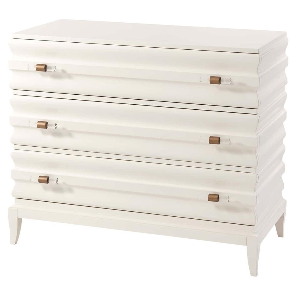 Modern Lacquered Ribbed Commode