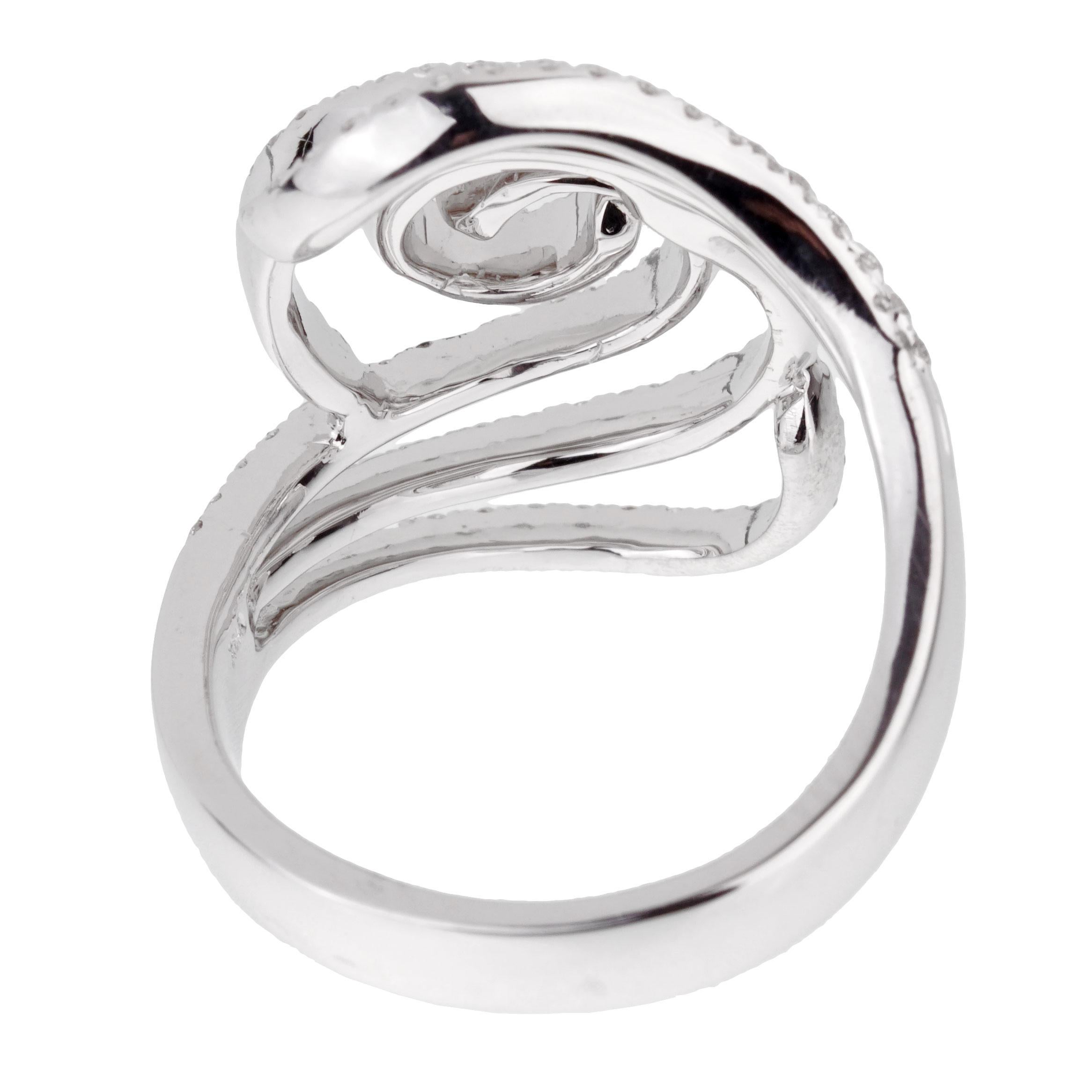 Women's or Men's Modern Ladies White Gold Diamond Cocktail Ring For Sale