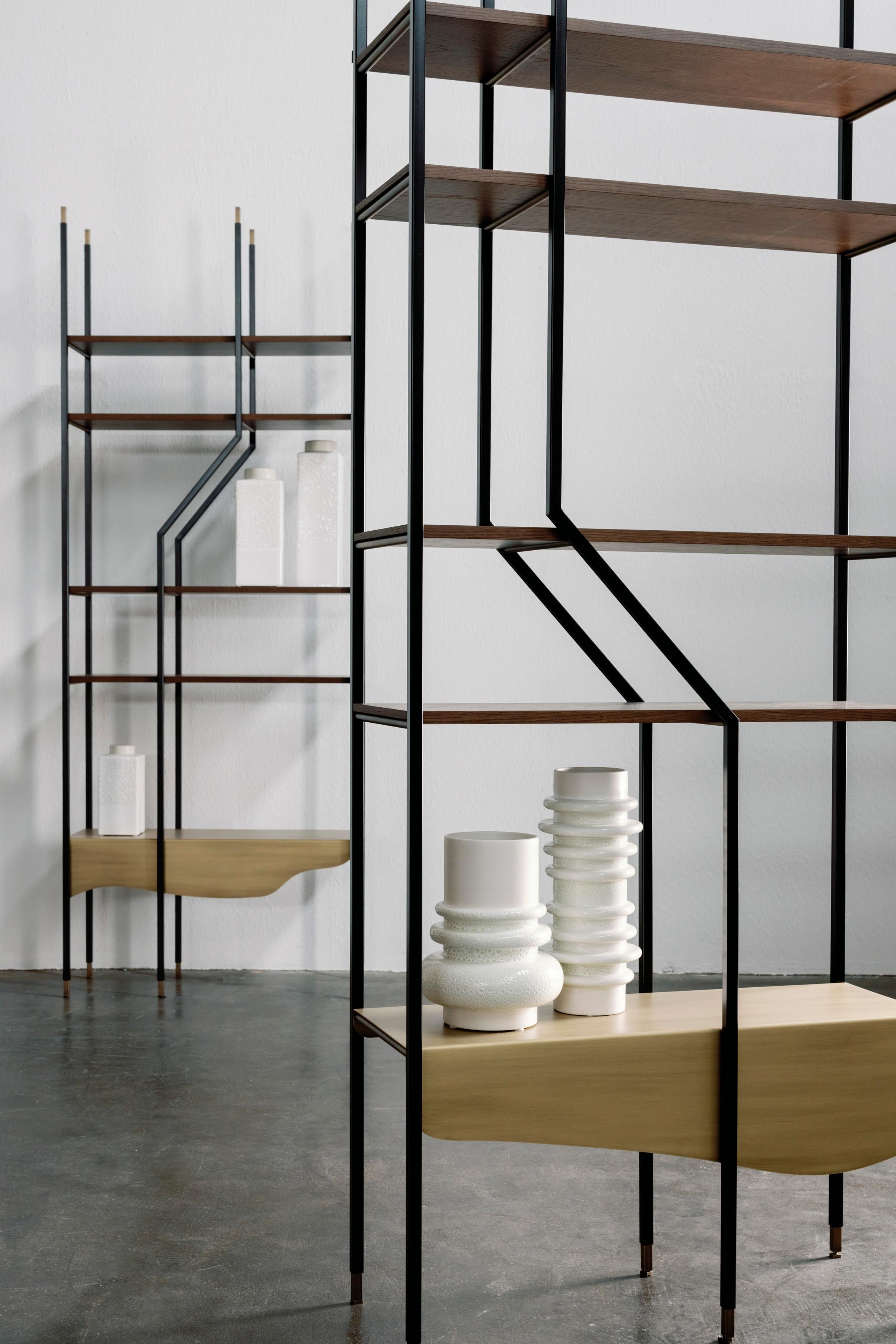 Librerie moderne Lage Set/2, radice di Oak Oak, fatte a mano in Portogallo da Greenapple in vendita 8