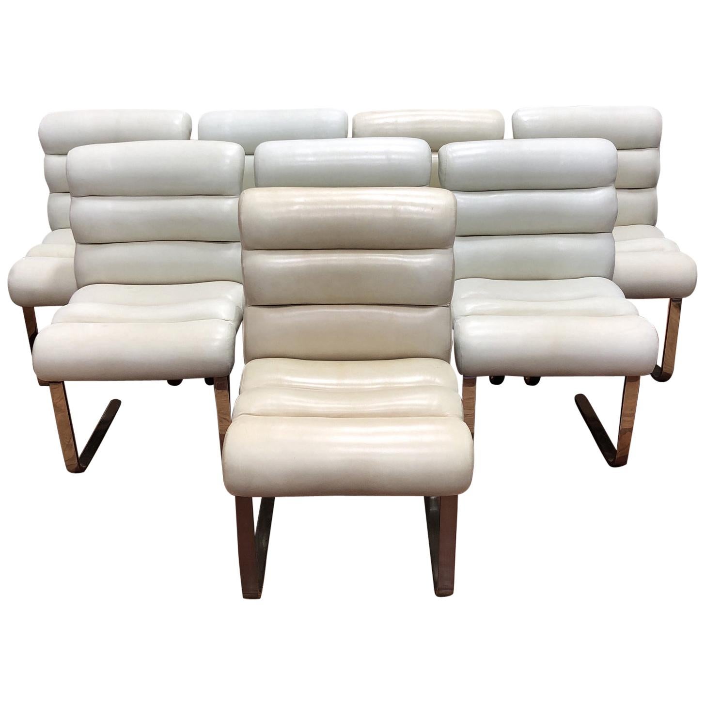 Modern Laguna Cantilever Chairs by Frank Mariani for Pace, a Set of Eight For Sale