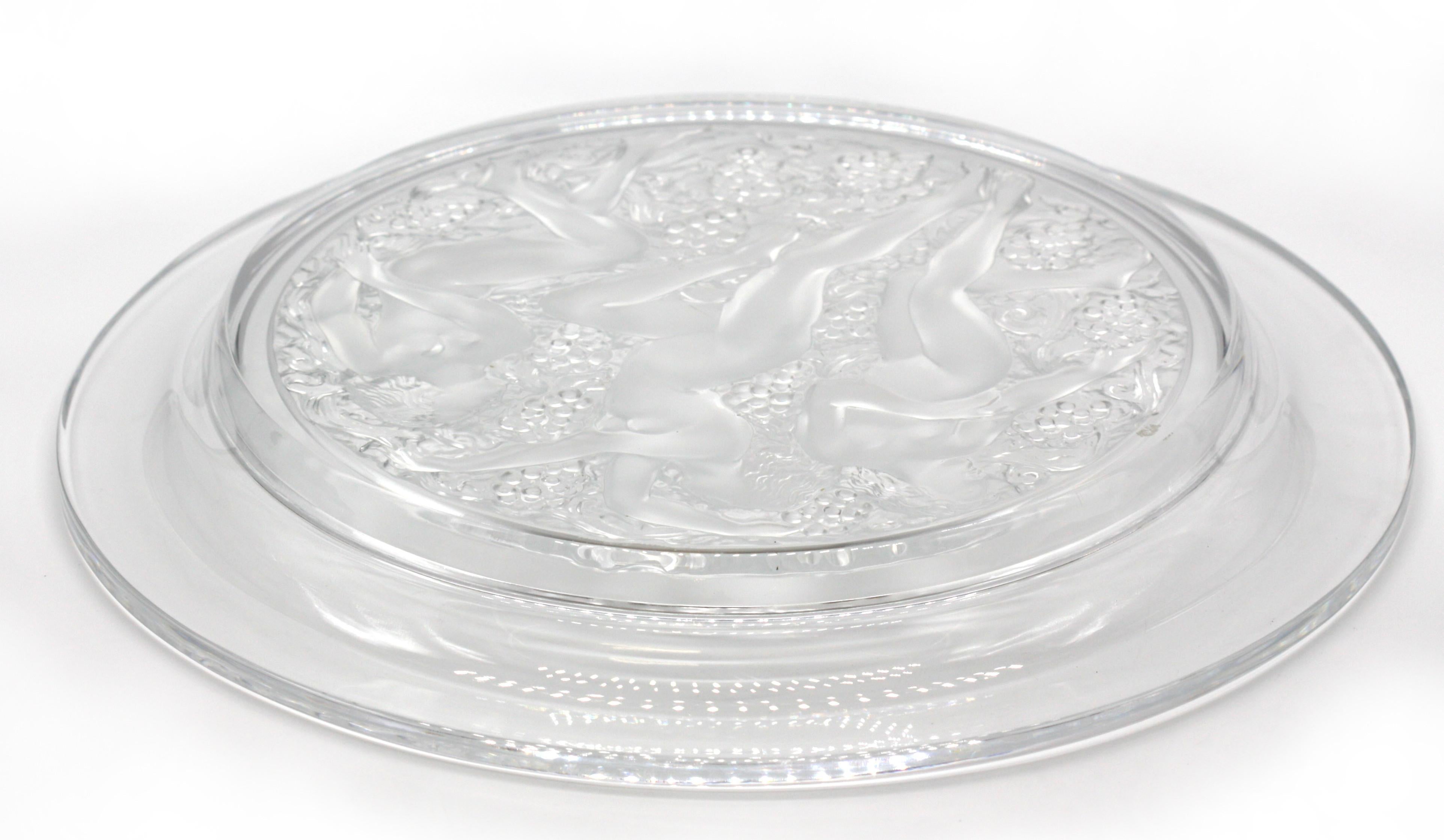 20th Century Modern Lalique Crystal Charger 