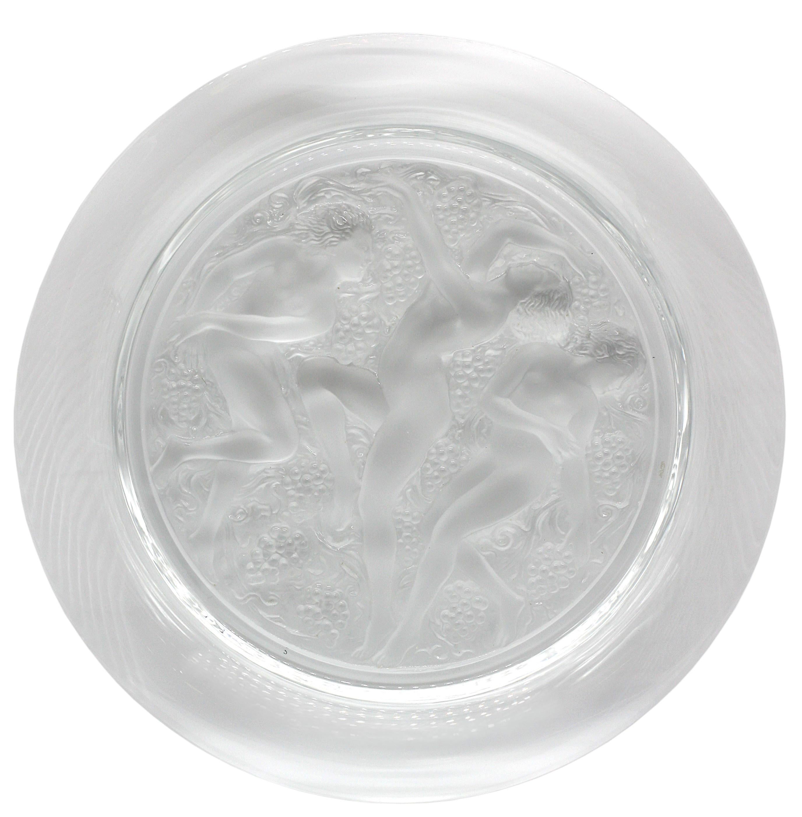 Modern Lalique Crystal Charger 