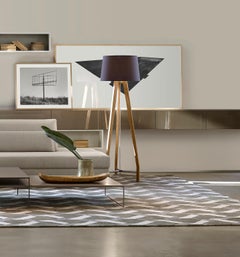 Lámpara moderna de madera maciza y metal