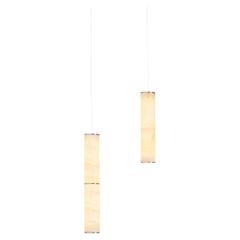 Modern Lamp 'Pars Cluster - 2' by Anour, Brushed Stainless Steel, White Onyx