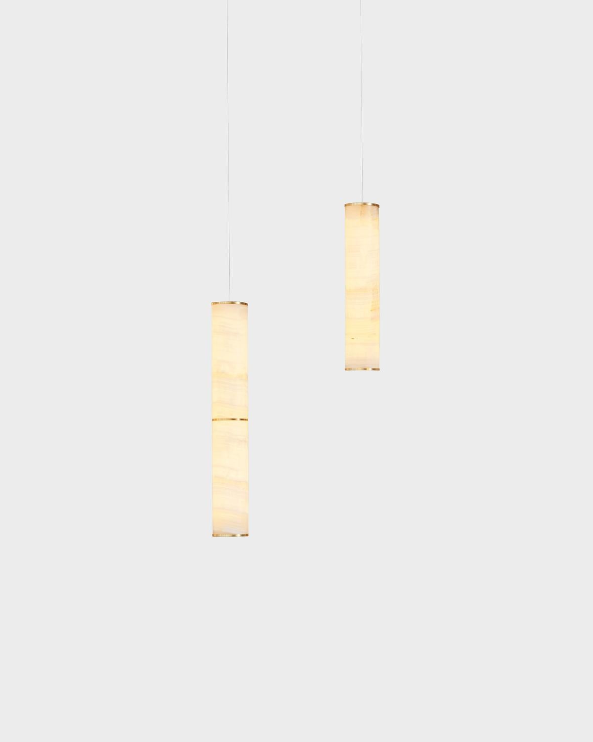 Modern Lamp 'Pars Cluster - 3' by Anour, Browned Brass, White Onyx For Sale 6