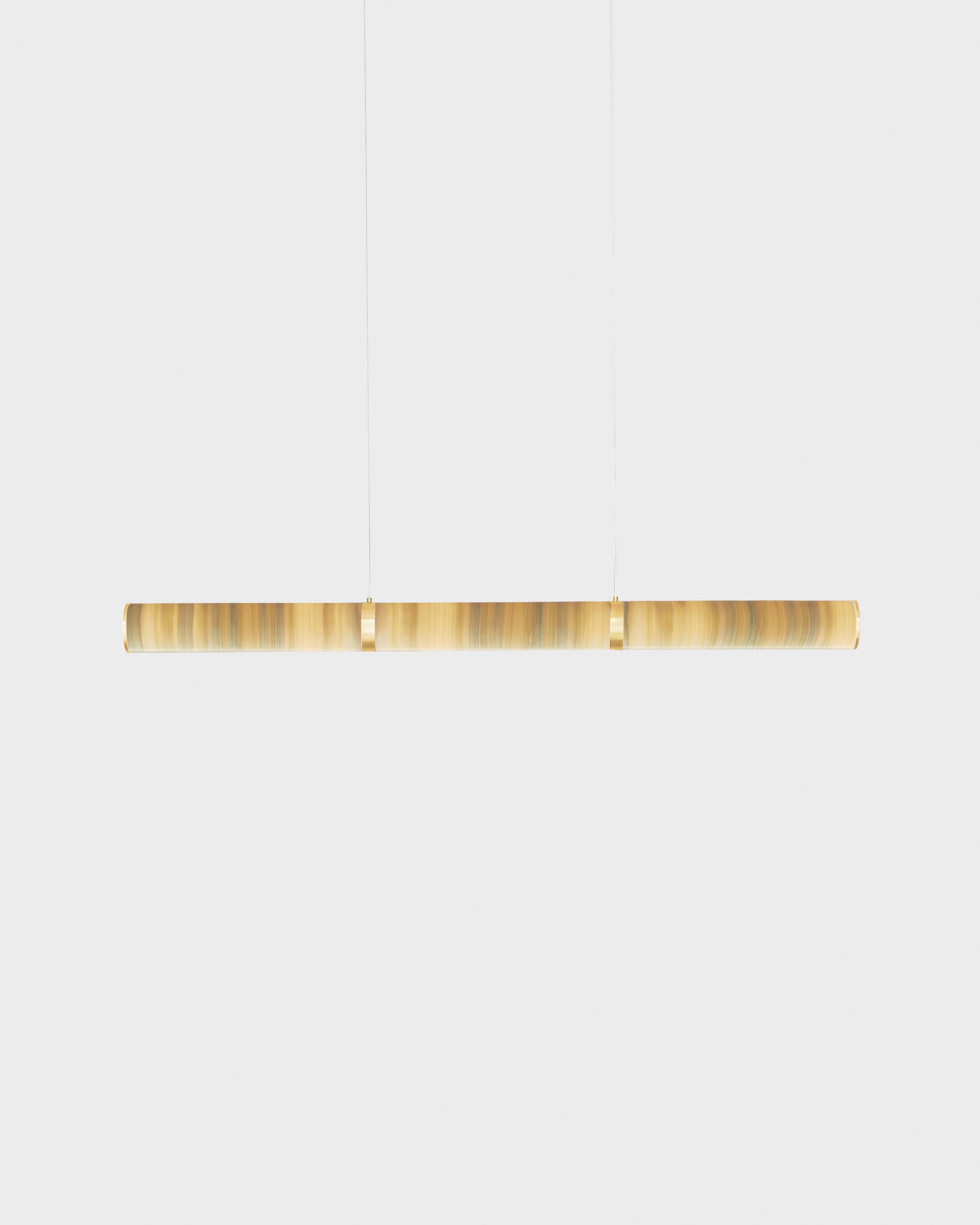 Laiton Modern Lamp 'Pars Horizontal' by Anour, Browned Brass, Mix Onyx en vente