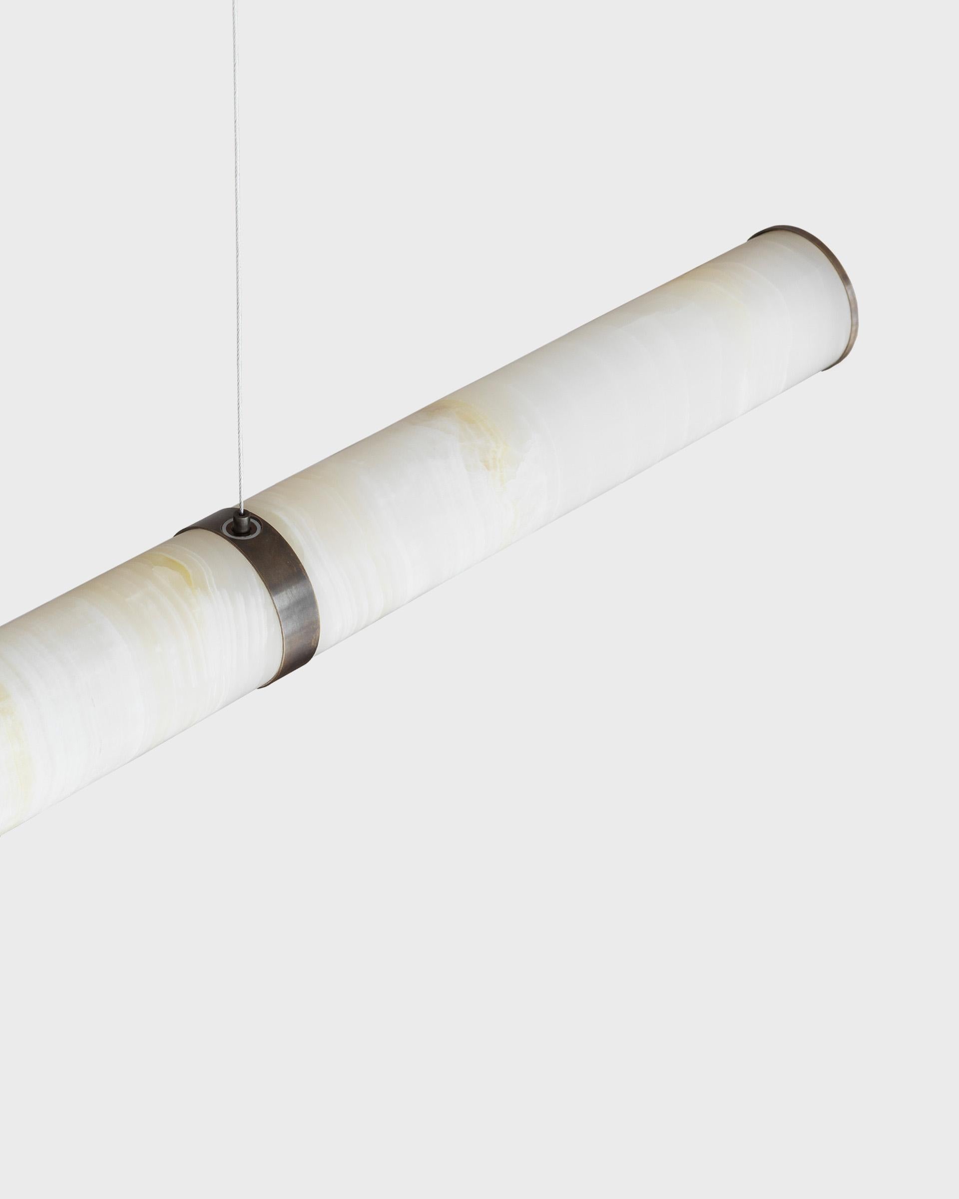 Moderne Modern Lamp 'Pars Horizontal' by Anour, Browned Brass, White Onyx en vente