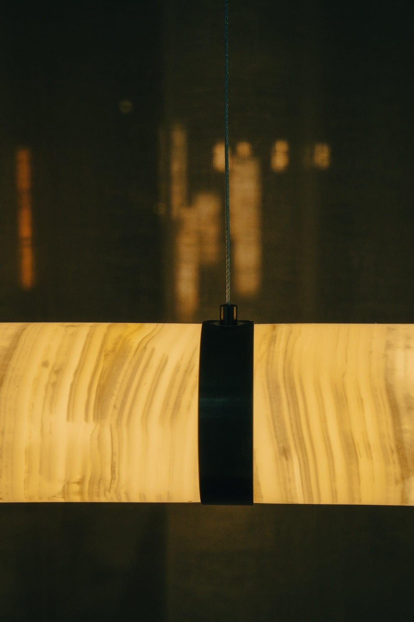 Modern Lamp 'Pars Horizontal' by Anour, Browned Brass, White Onyx en vente 2