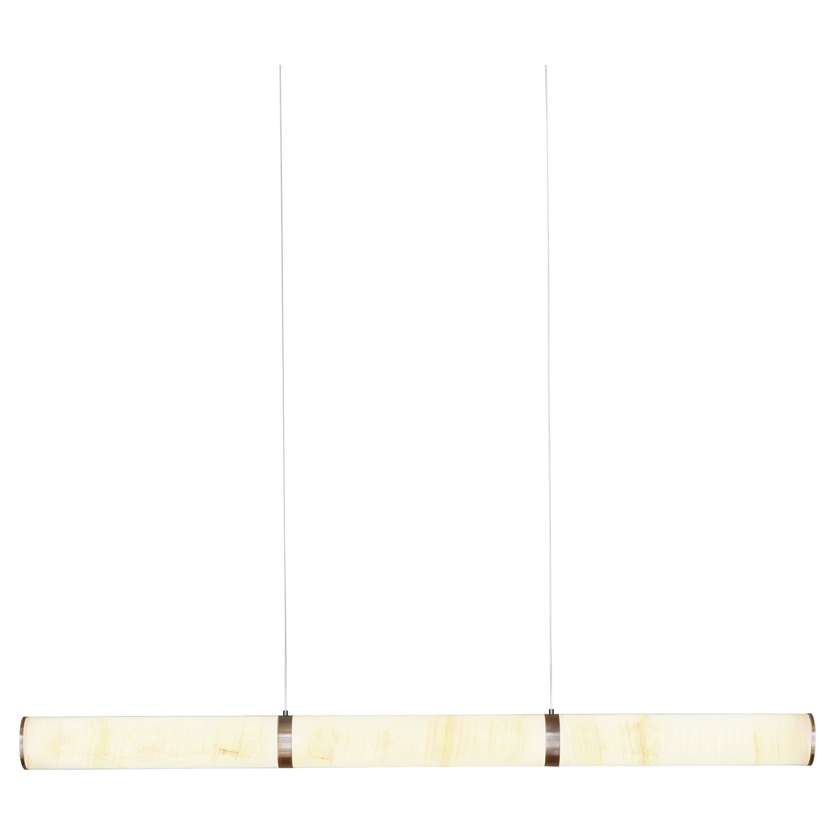 Modern Lamp 'Pars Horizontal' by Anour, Browned Brass, White Onyx