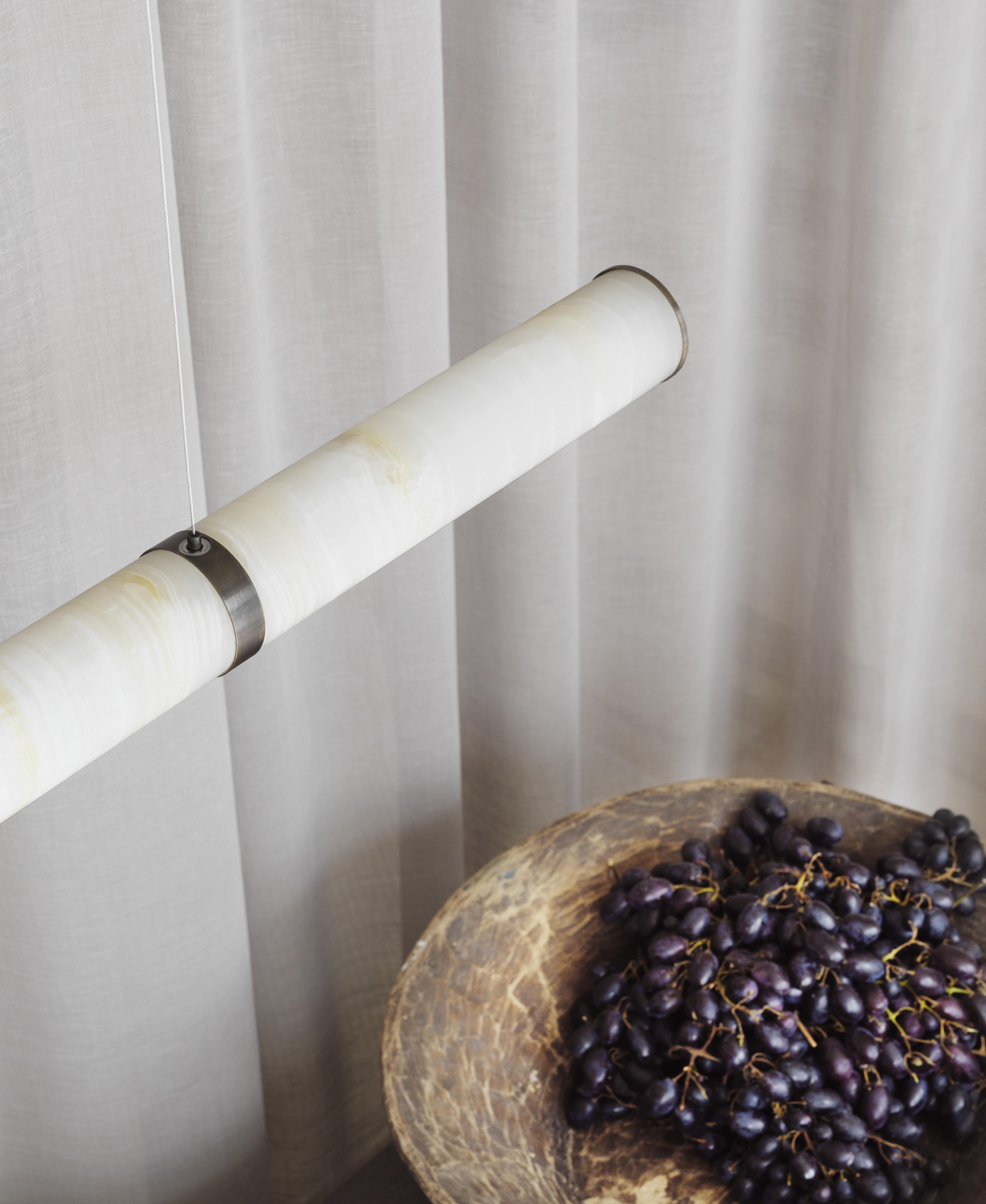 Modern Lamp 'Pars Horizontal' by Anour, Brushed Brass, Mix Onyx Neuf - En vente à Paris, IDF