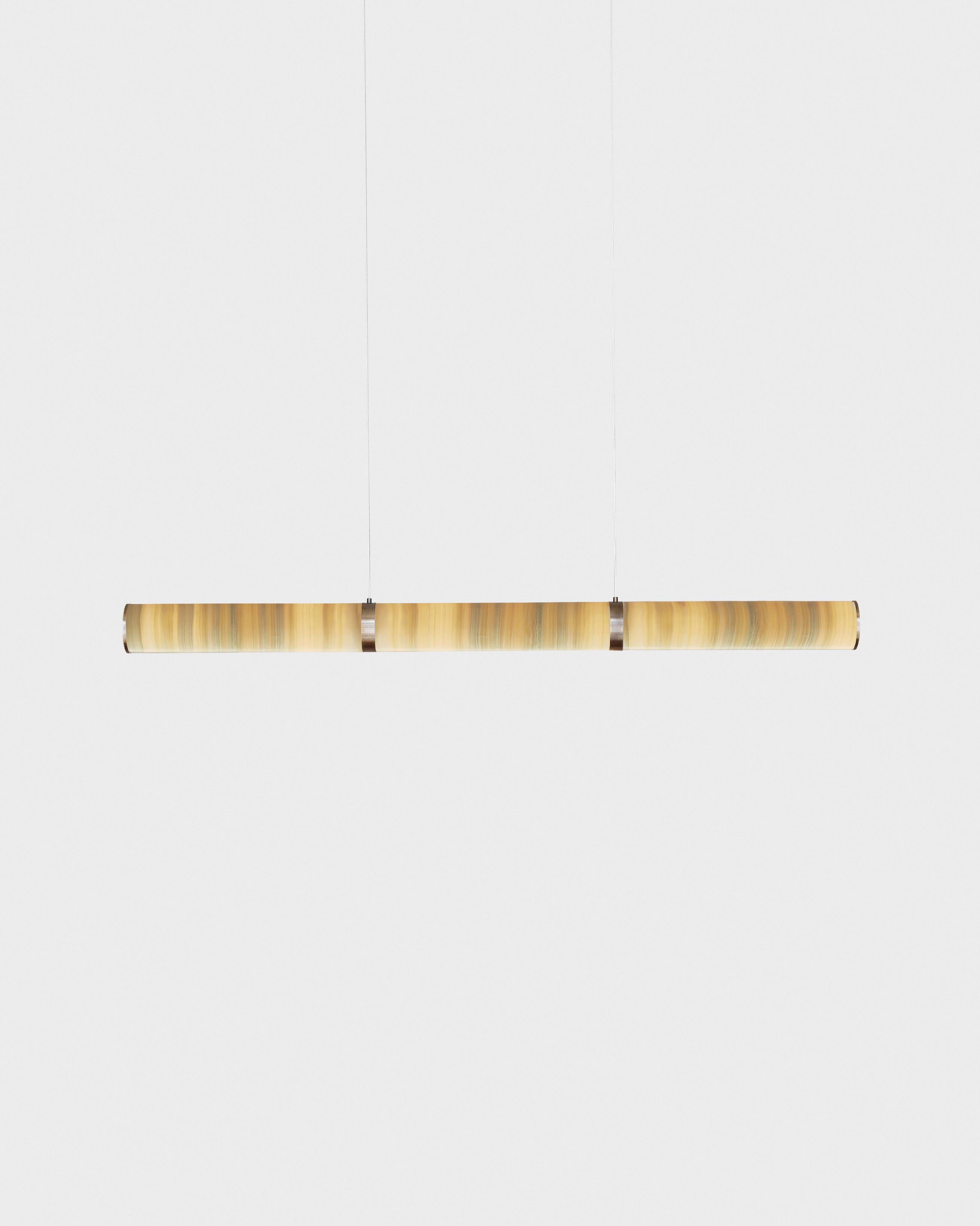 Laiton Modern Lamp 'Pars Horizontal' by Anour, Brushed Brass, Mix Onyx en vente
