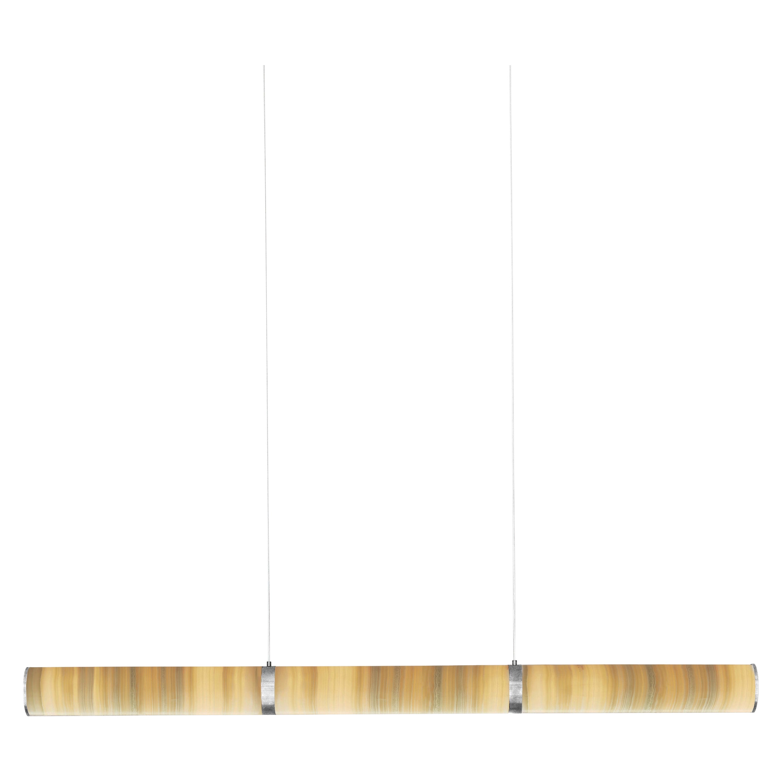 Modern Lamp 'Pars Horizontal' by Anour, Brushed Stainless Steel, Mix Onyx