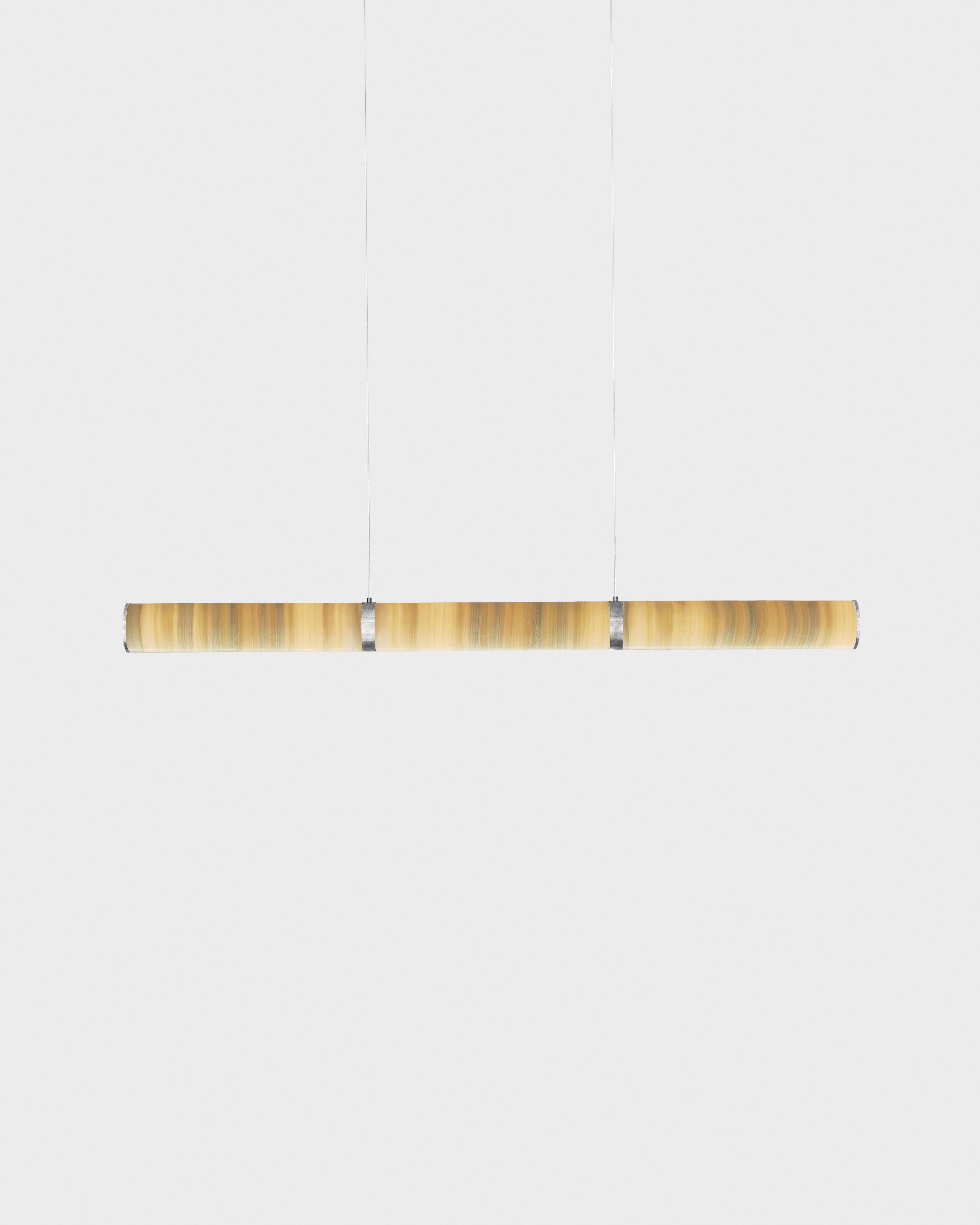 Modern Lamp 'Pars Horizontal' by Anour, Brushed Stainless Steel, White Onyx en vente 6