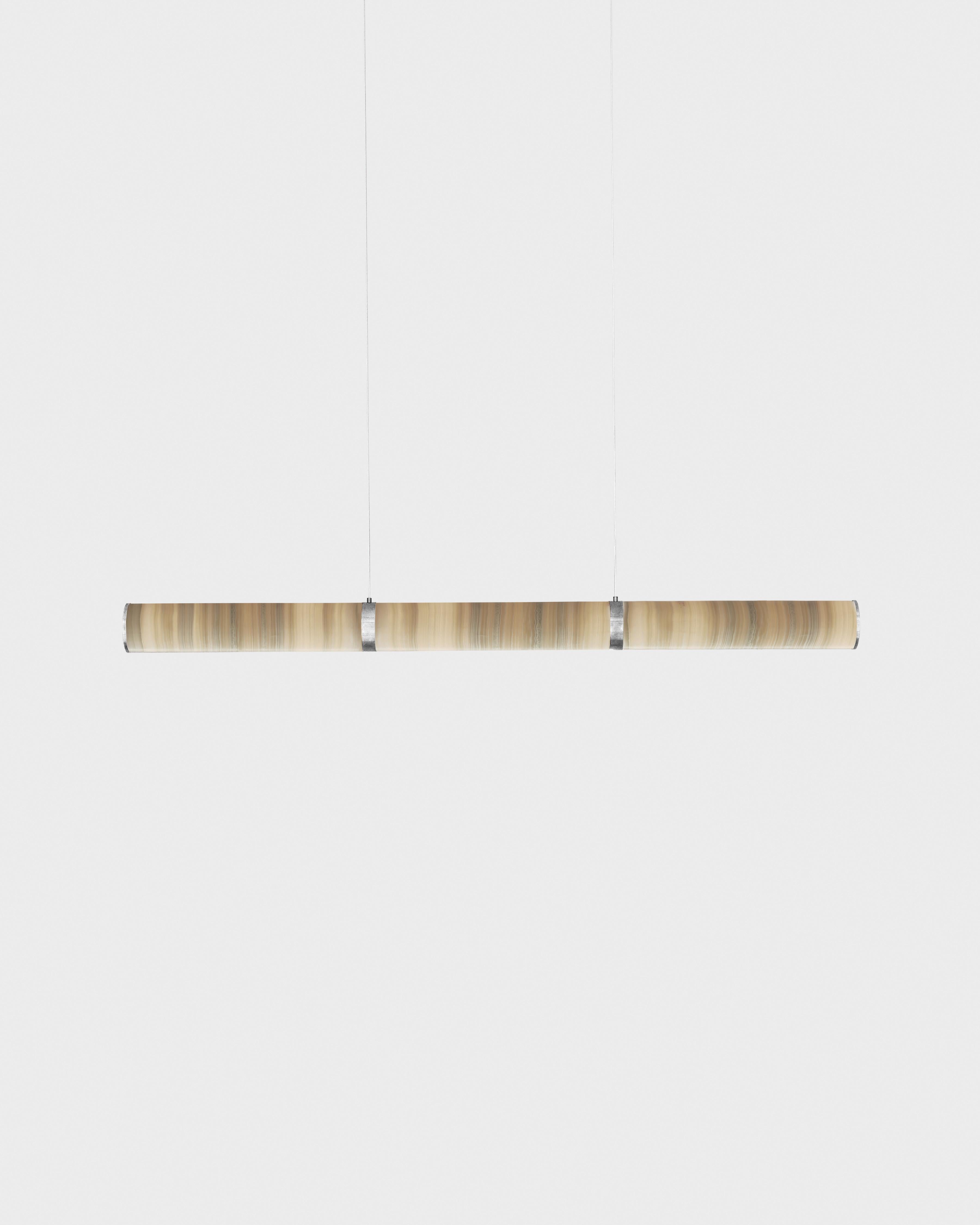 Modern Lamp 'Pars Horizontal' by Anour, Brushed Stainless Steel, White Onyx en vente 7