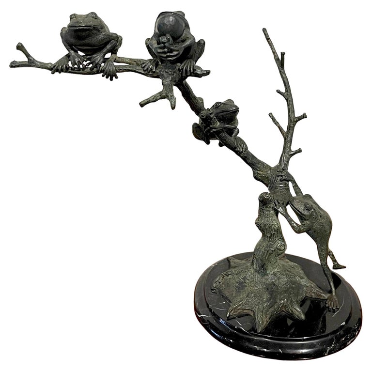 Modern Landscape Bronze of Tree Frogs For Sale at 1stDibs