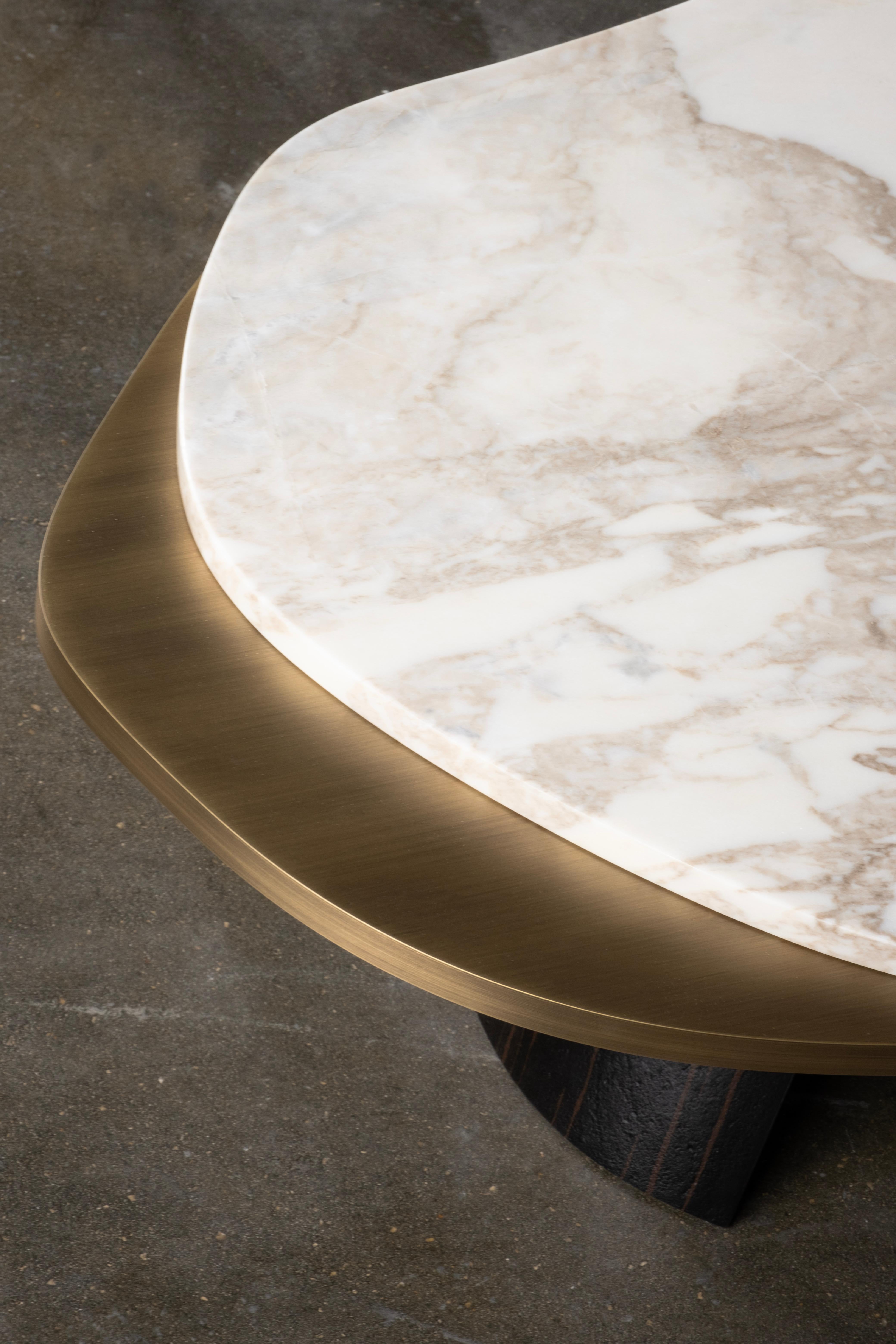 Modern Landscape Coffee Tables Marble Brass Handmade in Portugal by Greenapple For Sale 5