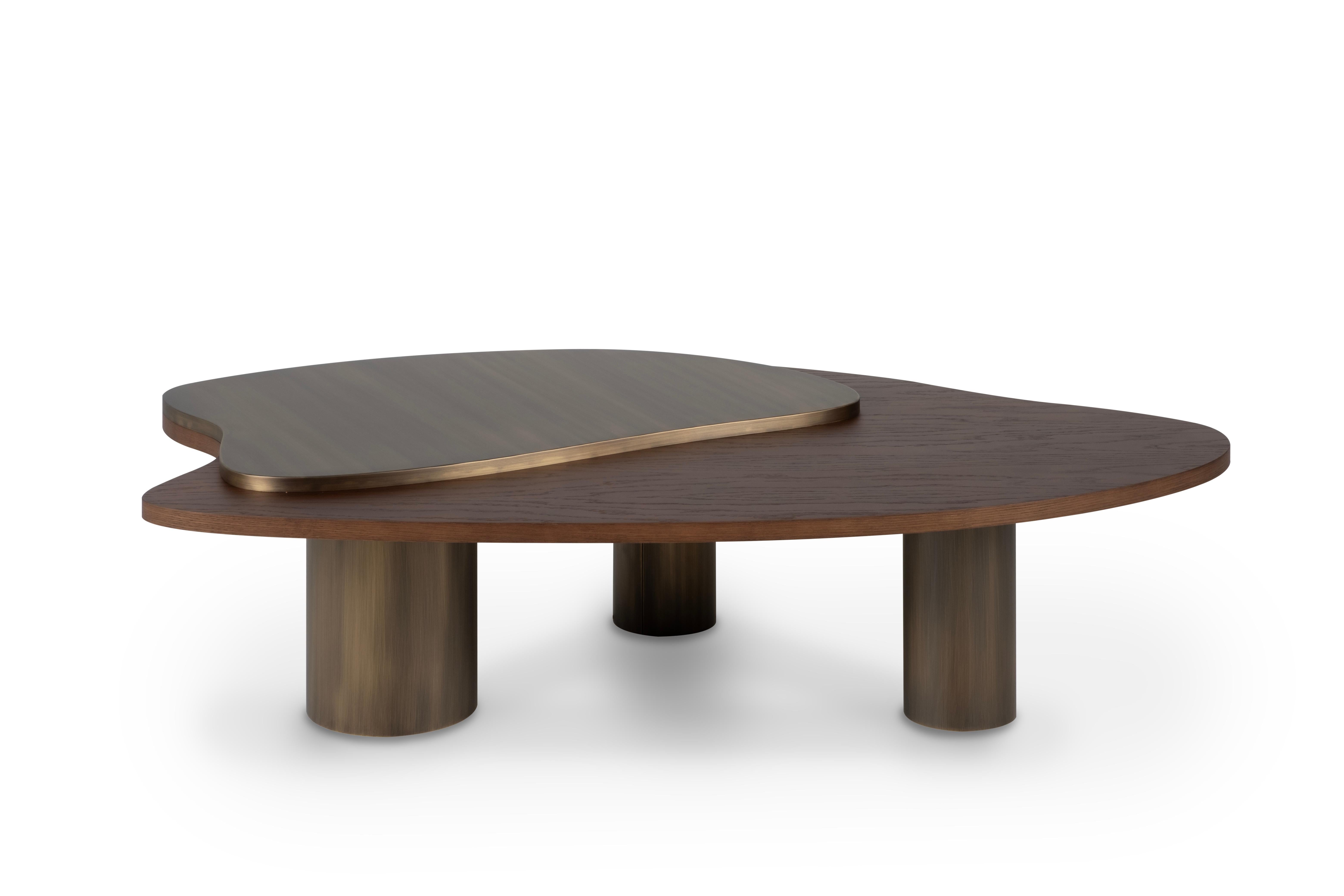 Modern Landscape Nesting Coffee Tables Onyx Brass Handmade Portugal Greenapple For Sale 1