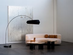 Landscape Nesting Couchtische 3er-Set, Nussbaum, oxidiertes Messing, Greenapple