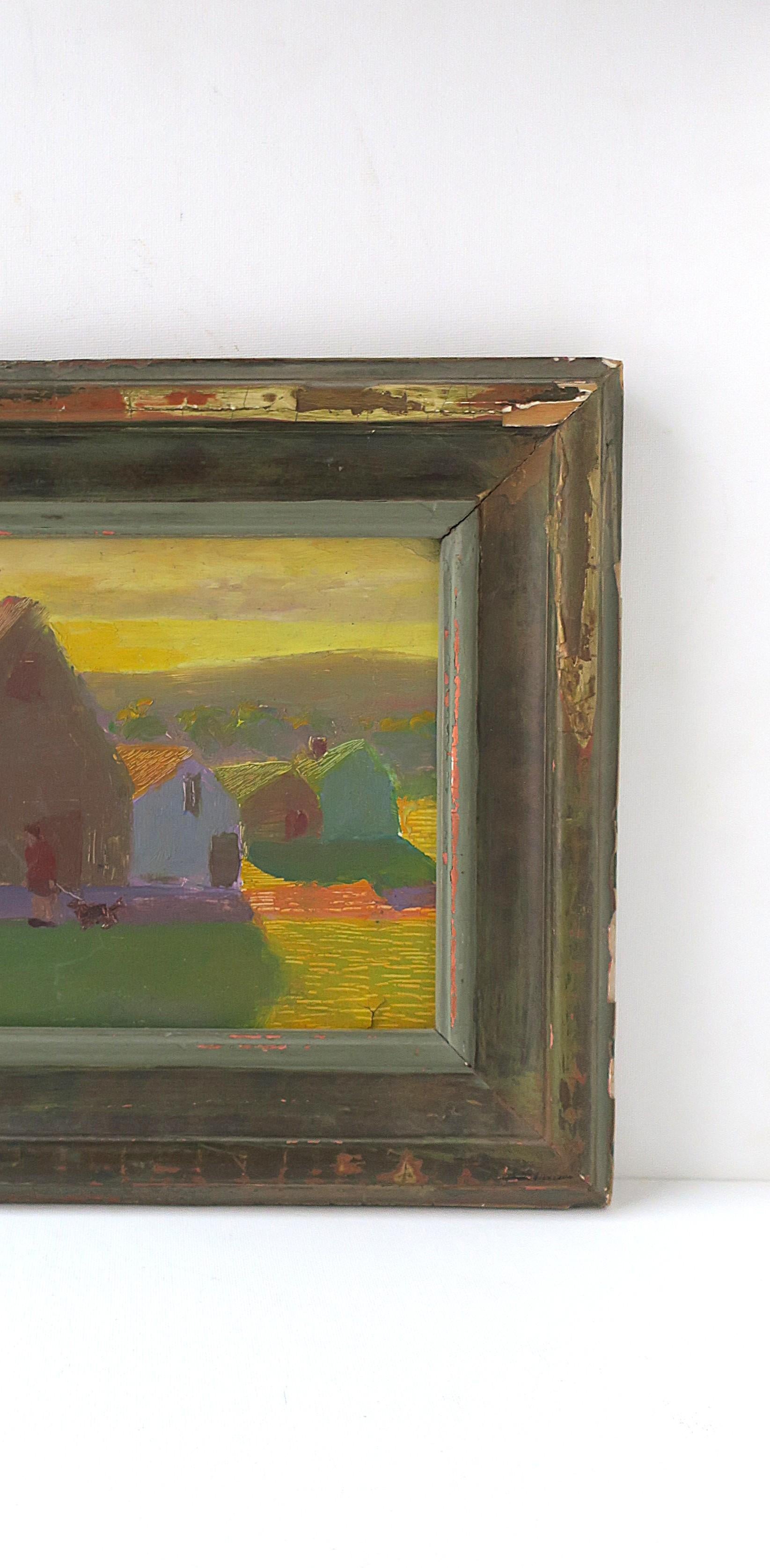 Quadro di paesaggio moderno con cane, 1978 In condizioni buone in vendita a New York, NY
