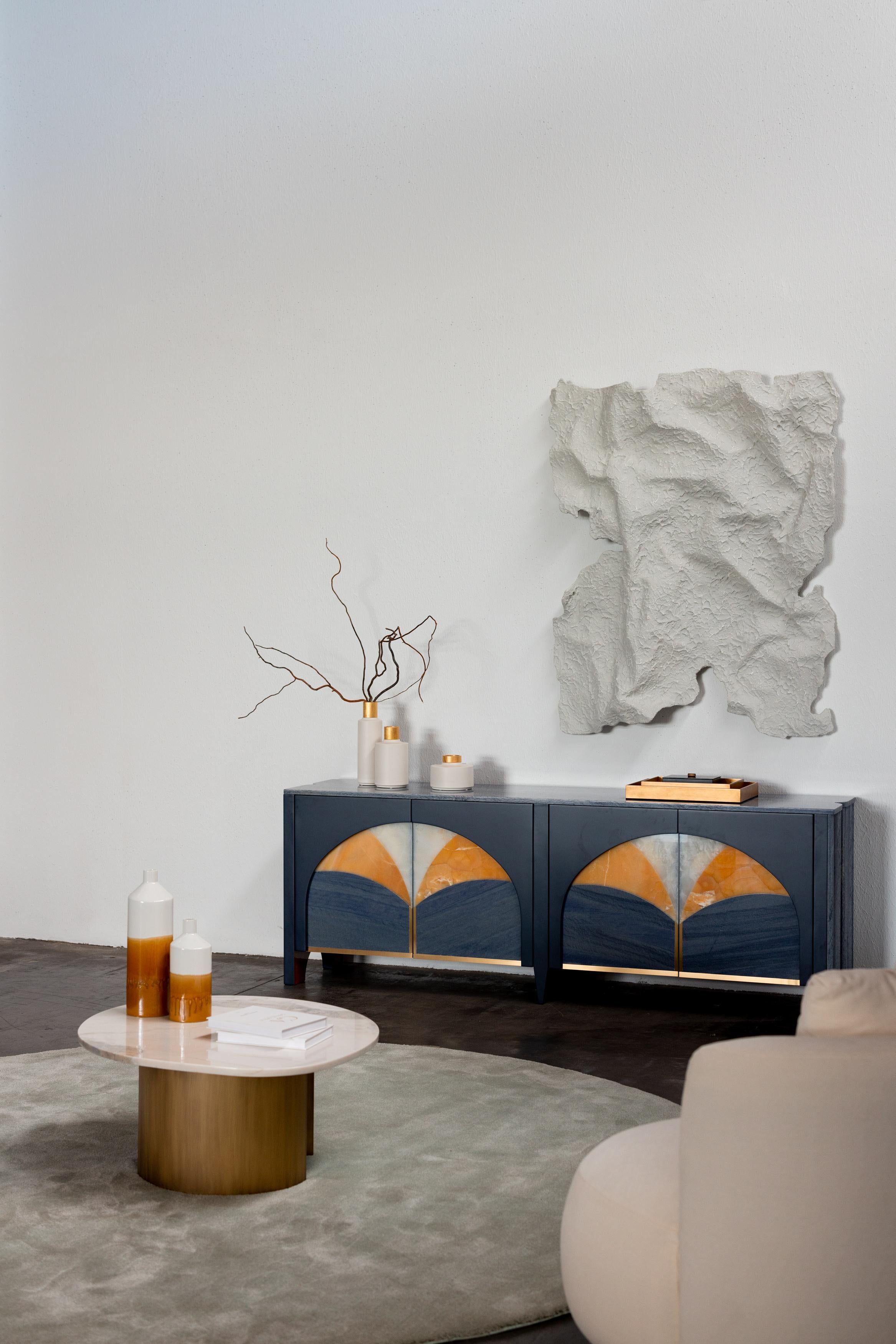 Modern Landscape Side Tables Calacatta Oro Marble Handmade Portugal Greenapple For Sale 3